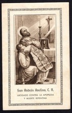Holy card antique de San Andres Avelino santino image pieuse estampa