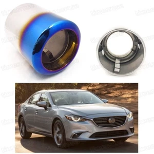 2Pcs Car Exhaust Muffler Tip Tail Pipe End Trim Blue for Mazda 6 2013-2017 #1049 - Picture 1 of 6