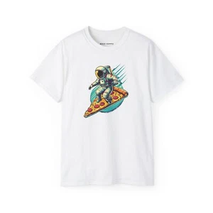 Astronaut Pizza Space Graphic Tee, Funny Galaxy Shirt  Outerspace - Picture 1 of 41