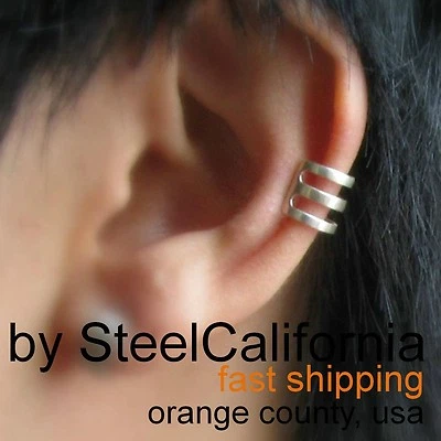 Pendiente de oreja para hombre, oreja escalonada, oreja cartílago de plata esterlina Foto 1 de 2