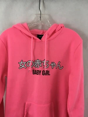 RUE 21 Manga Larga BABY GIRL Rosa Caliente Pullover Sudadera/Sudadera con Capucha Mujer’s Pequeña Foto 1 de 4