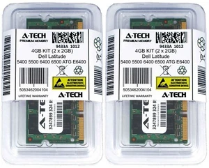 4GB 2 x 2GB DDR2 Memory RAM for DELL LATITUDE 5400 5500 6400 6500 ATG E6400 D830 - Picture 1 of 2