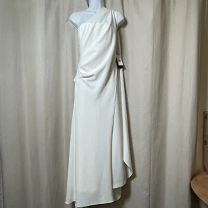 ADRIANNA PAPELL JUMPSUIT GR 14P One-Shoulder WEISS Neu - Bild 1 von 11
