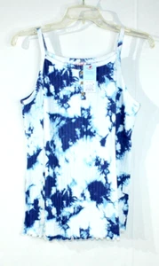 NWT CAT & JACK Girl's Blue/White Tie Dye Spaghetti Strap Tank Top Sz XXL (18) - Picture 1 of 9
