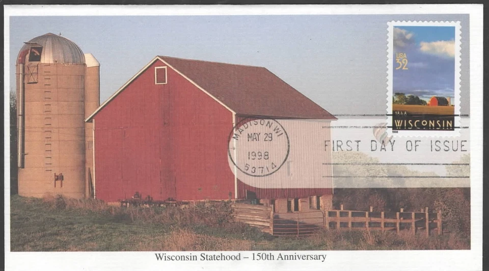 US Scott #3206 "Wisconsin Statehood", Unaddressed FDCs. - Image 1 of 1