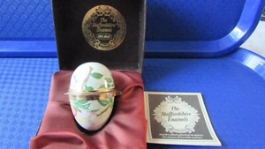 Staffordshire enamels old hall trinket egg flowers boxed - Picture 1 of 7