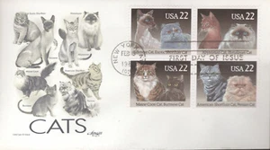 1988 FDC - Scott# 2372-75 - Cats - Block of 4 - Artmaster - Picture 1 of 1