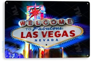 TIN SIGN Welcome to Las Vegas Hotel Casino Metal Décor Wall Art Nevada A701 - Picture 1 of 3