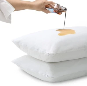 2 Pack Bed Bug Proof Zippered Pillow Encasement Waterproof Pillow Protector - Picture 1 of 11