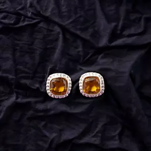Citrine Gemstone 925 Sterling Silver Earring Handmade jewelry Earring Gift - Picture 1 of 3