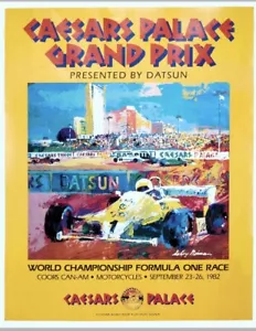 1982 Caesars Palace Grand Prix of Las Vegas original poster by LeRoy Neiman L - Picture 1 of 5