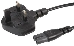 1.64FT, 500MM, MAINS PLUG, UK TO IEC 60320 C7, 3A, BLACK, 240VAC, C FOR PRO ELEC - Picture 1 of 1