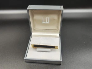 Nice DUNHILL Tie Clip - Gold Plated & Black Lacquer - With Box - 01216CO AC02 - Picture 1 of 17