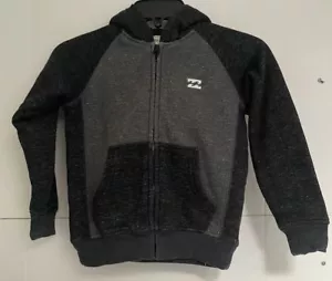 BILLABONG boys size 4S full zip hoodie black jacket - Picture 1 of 4