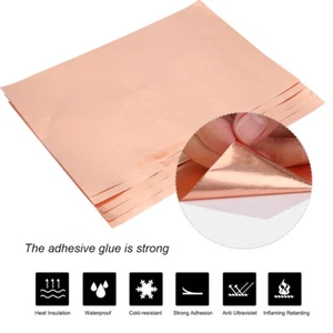 5pcs Guitar Copper Foil Tape EMI Shielding Conductive Adhesive Sheet Waterproof - Picture 1 of 12