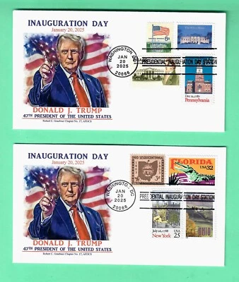 DONALD TRUMP 2025 PRESIDENTIAL INAUGURATION COMBO SET GRAEBNER CACHET - Image 1 of 2