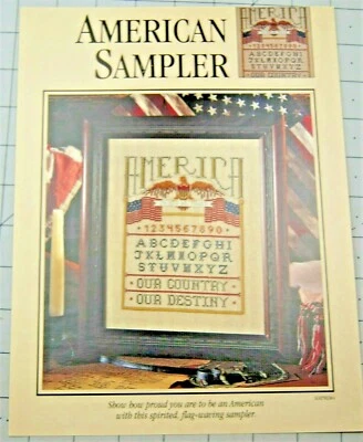 AMERICAN SAMPLER  Counted Cross Stitch Leaflet by Leisure Arts  - Image 1 of 2