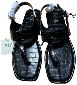 Sandalias a.n.a A New Approach para mujer 7,5 M negras con cierre de cinturón - Imagen 1 de 9