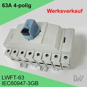4P Umschalter Lastumschalter 63A Leistungsschalter für Hutschiene/Montageplatte - Bild 1 von 6