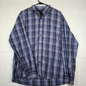 Camisa UNTUCKit Para Hombres L Azul Rojo Cuadros Franela Ligera Algodón - Imagen 1 de 10