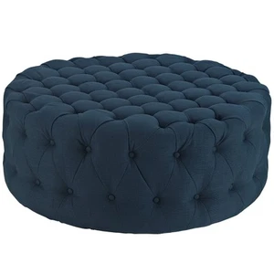 Modway Amour Fabric Upholstered Button Tufted Round Ottoman - Picture 1 of 3