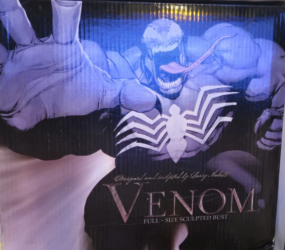 Busto tamaño natural Upper Deck Venom 16" 1:1 Marvel Spider-Man 144/305 Malott NUEVO Foto 1 de 1
