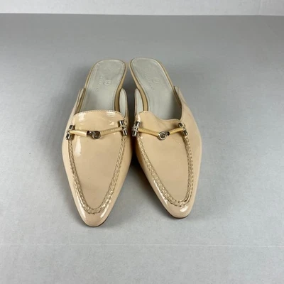 Cole Haan Patent Leather Nude Mules Kitten Heel Pointed Toe 7.5B - Image 1 of 4