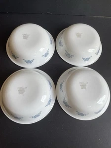 Set of 4 Corelle Blue Heart 6” Cereal Bowls EUC - Picture 1 of 3