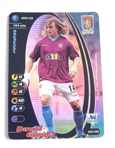 GINOLA 2001 2002 FOOTBALL CHAMPIONS ASTON VILLA DAVID FOIL PREMIER LEAGUE WIZARD - Foto 1 di 2