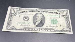 1950 A $10 FRN Federal Reserve Note VG / Fine Green Seal #604 - Picture 1 of 11