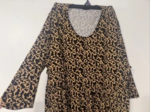 Ulla Popken Maxikleid 3/4 Arm Damen Größe 24/26 Leopardenmuster Taschen - Bild 1 von 11