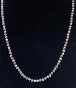 Sterling Silber 925 Italien 5 mm Perlenkette 24" an Kette - Bild 1 von 8