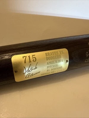HANK AARON  Commemorative Louisville Slugger 715 Bat 4/8/1974 Serial #29884 - Image 1 of 4