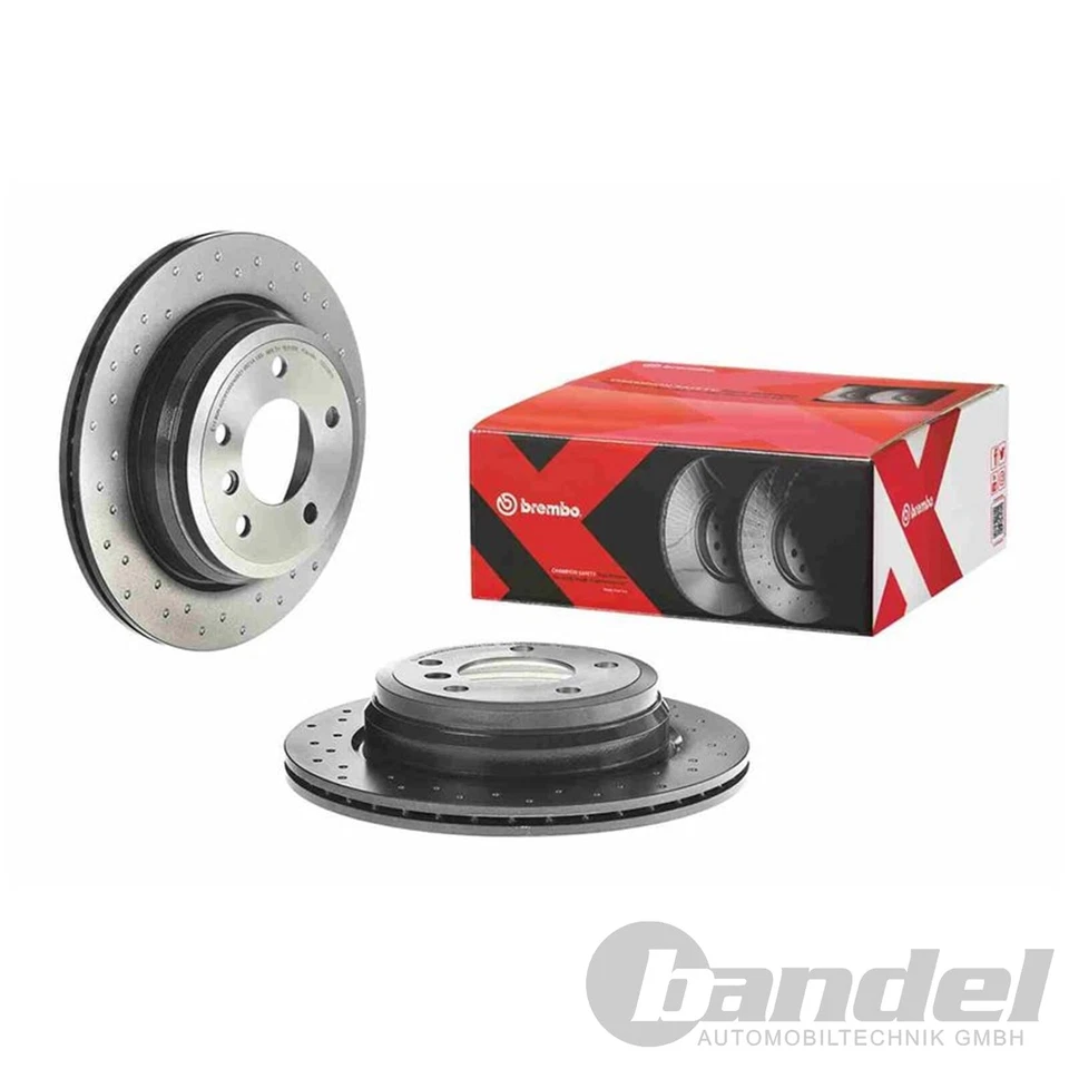 2X BREMBO Disques de Frein 300mm Perforé / Intérieur Arrière Pour BMW 1 3 X1 - Photo 1/2