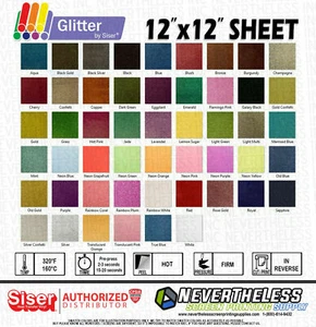 Vinilo SISER Glitter HTV - Vinilo de transferencia de calor brillante - 12""x12"" - Vinilo prensado de calor - Imagen 1 de 4