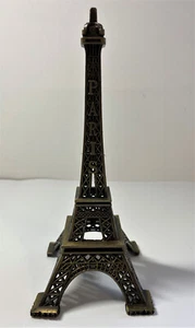 Eiffel Tower, Paris Statue 7 1/2" Metal - Foto 1 di 5