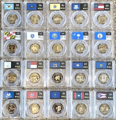 [PCGS Proof x20] 1999 2000 2001 2002 S Clad State Quarters Set PR69DCAM - Image 1 of 4