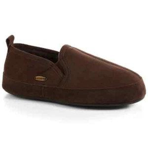 Acorn Romeo II Slippers Men's Sheepskin Leather Chocolate Brown Size 8 New - Picture 1 of 1