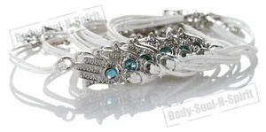 7 Pulseras de cordón blancas Hamsa contra el mal de ojo Cabalá joyas místicas - Imagen 1 de 2
