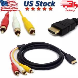 1080p HDMI Stecker auf 3 RCA Video Audio AV Komponente Konverter Adapter Kabel HDTV - Bild 1 von 10