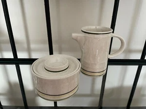 Shannon Aran Stone Greenwick Sugar Bowl With Lid & Creamer Made In Ireland - Picture 1 of 7