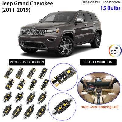 Luz interior LED + bombillas de matrícula para Jeep Grand Cherokee 2011-2019 Foto 1 de 4
