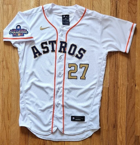 *RARE* NIKE Houston ASTROS ALTUVE AUTHENTIC Jersey 44 GOLD 2022 ring ceremony Cover