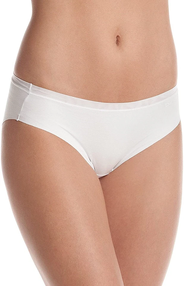 DKNY Women's White Visible Panty Line Bikini Underwear Panties Size L A2