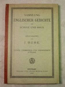 Sammlung englischer Gedichte für Schule und Haus, J. Bube, 1914, Bonz, Stuttgart - Bild 1 von 10