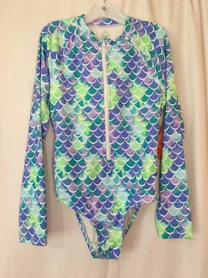 Nuevo Wonder Nation Mermaid Erup Guard 1 pieza Niñas Manga Larga UPF 50+ Muchas tallas Foto 1 de 4