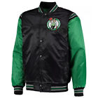 NBA Men Boston Celtics Black Green Satin Letterman Bomber Style Varsity Jacket