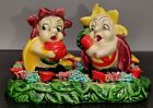 Vtg Anthropomorphic Bug Salt And Pepper Shakers Hand Painted Royal Japan *Read*