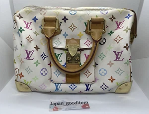 Louis Vuitton M92643 Speedy 30 Multicolor Monogram White bag Takashi Murakami - Picture 1 of 6