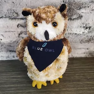Blue Owl Capital Advertising Plush Owl 7" Horned Owl W/ Logo Neck Bandana - Picture 1 of 6